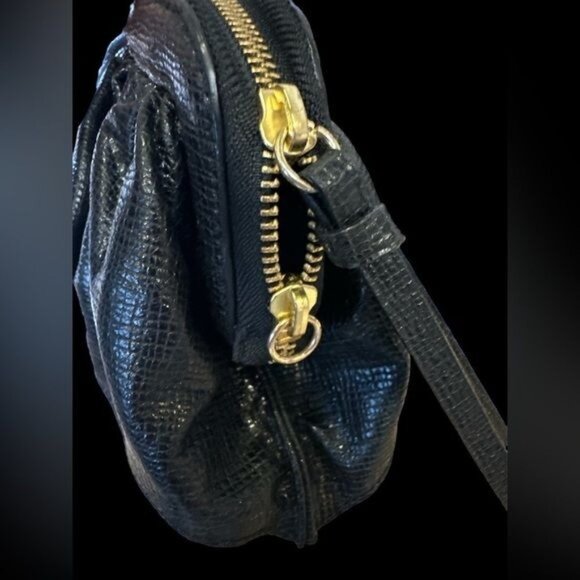 KORTO Momolu Designer Textured Faux Leather Ruffle Zebra Satin Lined Clutch Bag - Picture 8 of 15